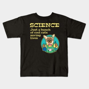 Science Cool Cats Saving Lives Kids T-Shirt